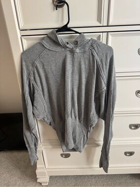 FP Movement by Free People Heather Gray Cropped Hoodie